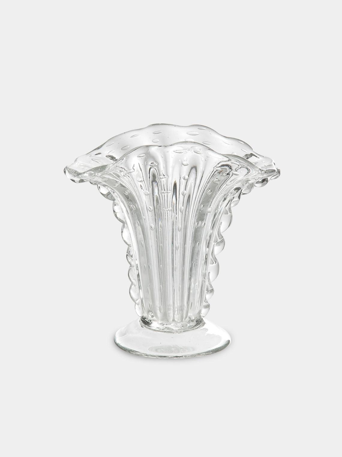 Antique and Vintage - 1960s Barovier & Toso Crystal Vase (8.5in/22cm) - Clear - ABASK - 