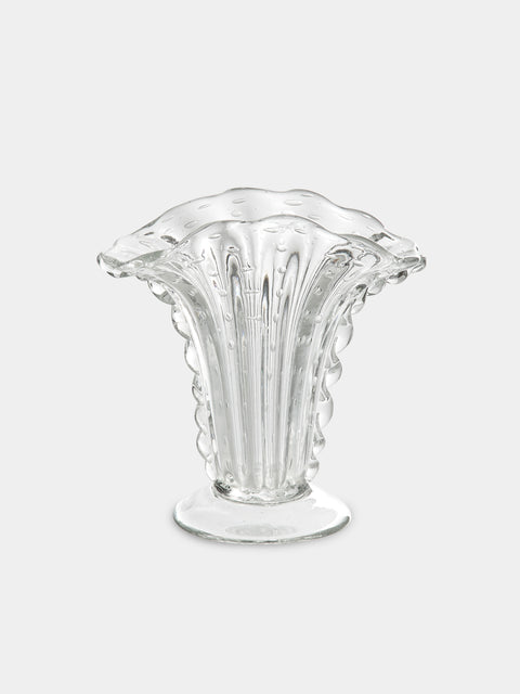 Antique and Vintage - 1960s Barovier & Toso Crystal Vase (8.5in/22cm) - Clear - ABASK - 