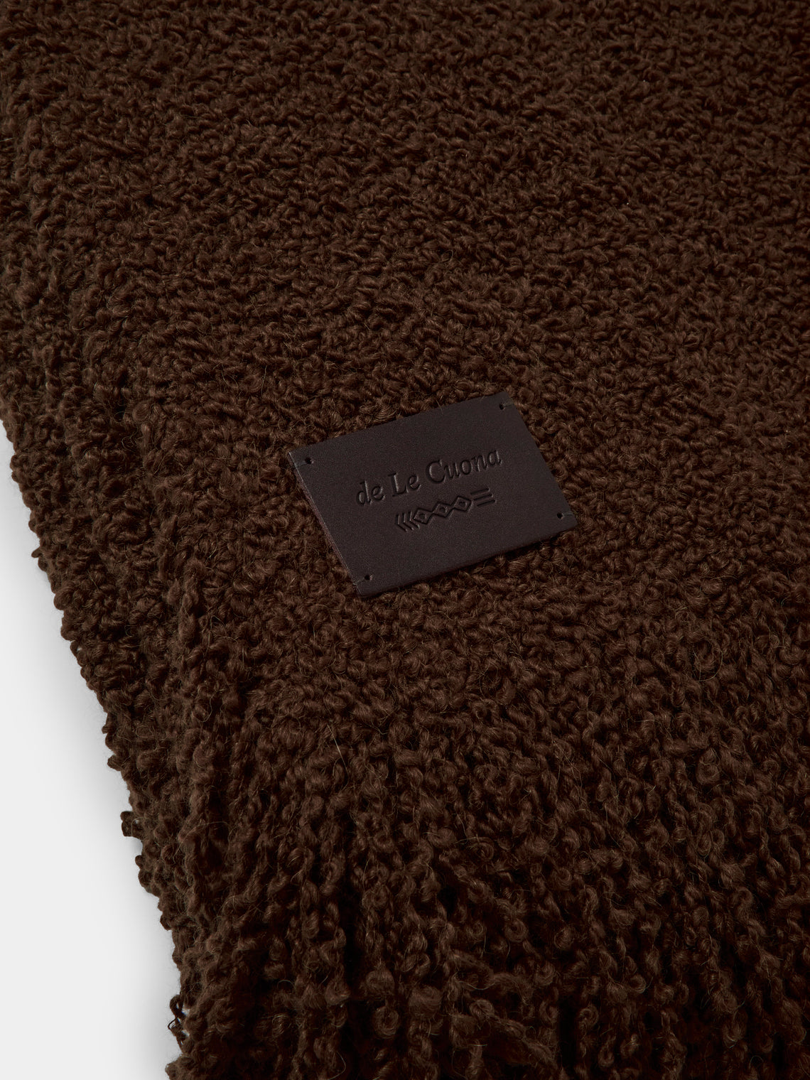 De Le Cuona - Alpaca Fringed Blanket (94.5in/2.4m) - Brown - ABASK