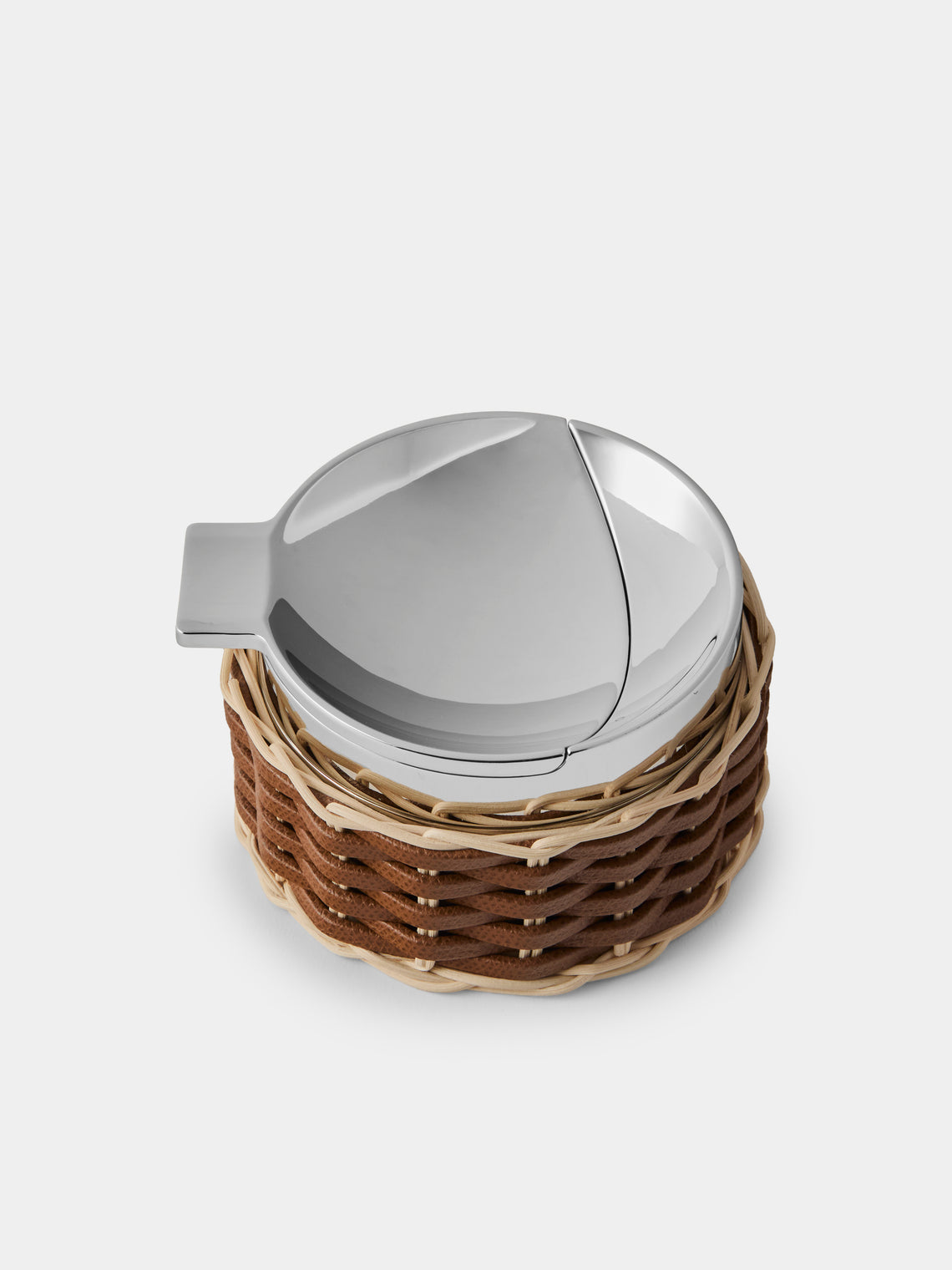 Pigment France - Toledo Leather and Rattan Ashtray - Brown - ABASK