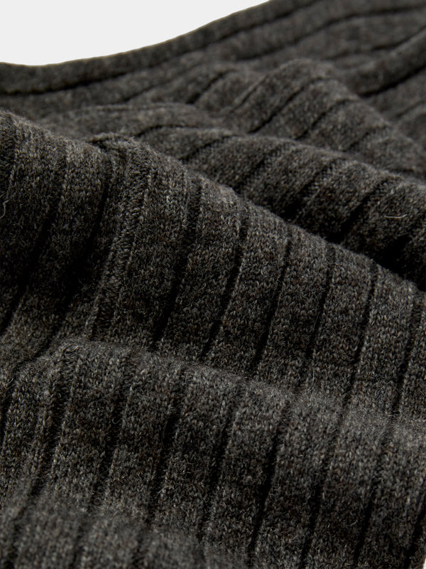 Maria La Rosa - Women's Ribbed Wool-Blend Socks | One Size - Gray - ABASK