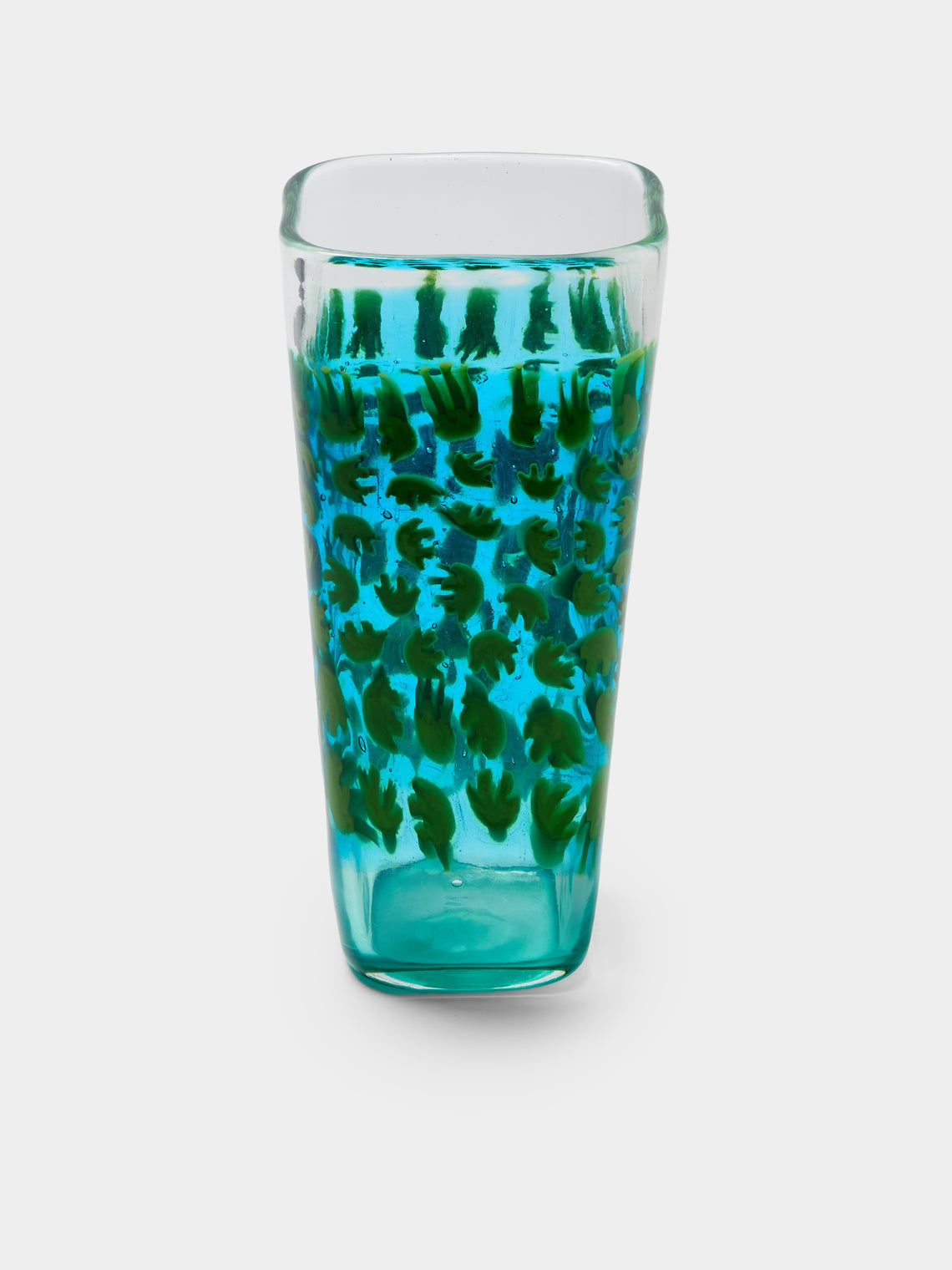 Antique and Vintage - 1951 Riccardo Licata for Cenedese Glass Vase (9in/23.5cm) - Green - ABASK - 