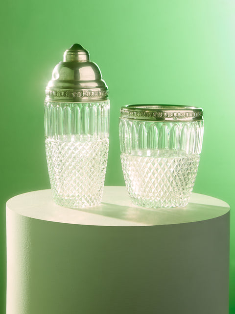 Antique and Vintage - 1930s Solid Silver and Crystal Cocktail Shaker and Ice Bucket Set -  - ABASK