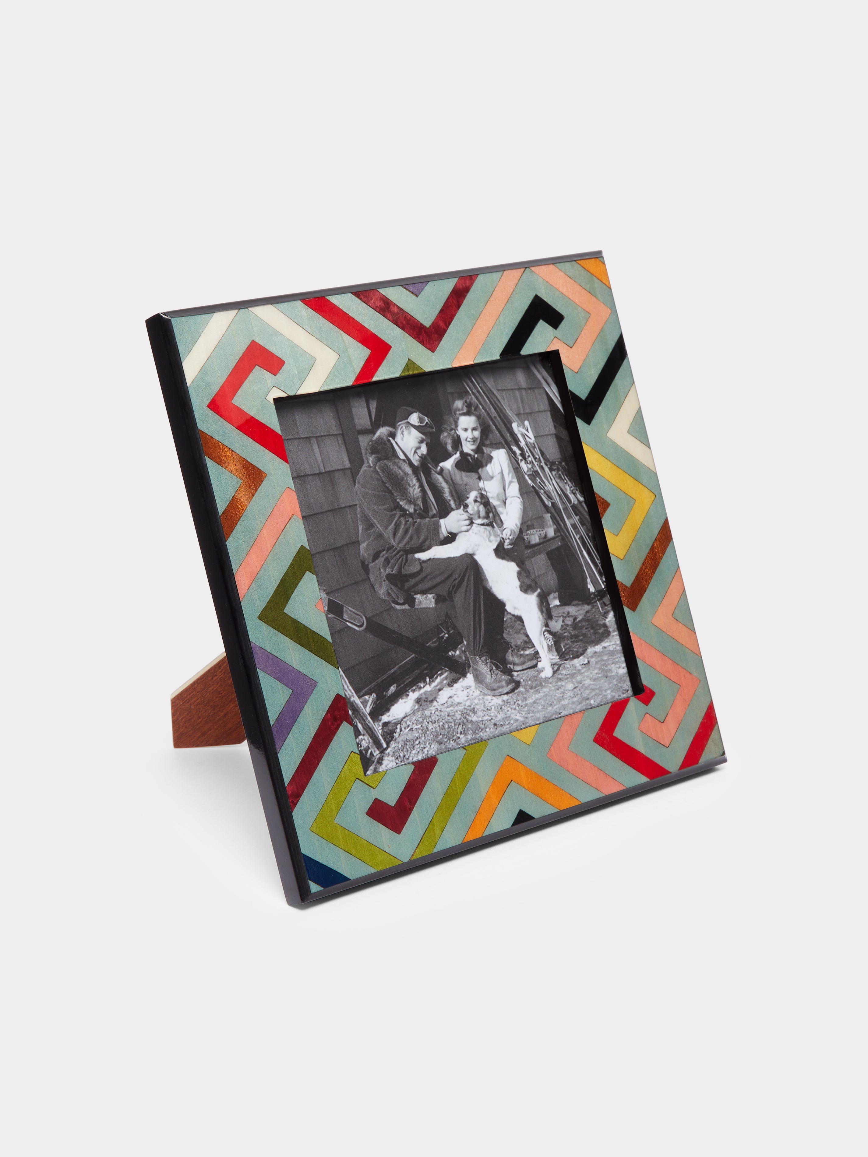Photography Inlay Blue Labyrinth Wood Inlay Photo Frame by Biagio Barile | ABASK