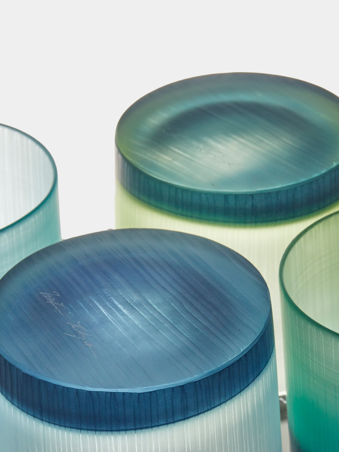 Takeyoshi Mitsui - Silence Hand-Blown Shot Glasses (Set of 4) - Blue - ABASK