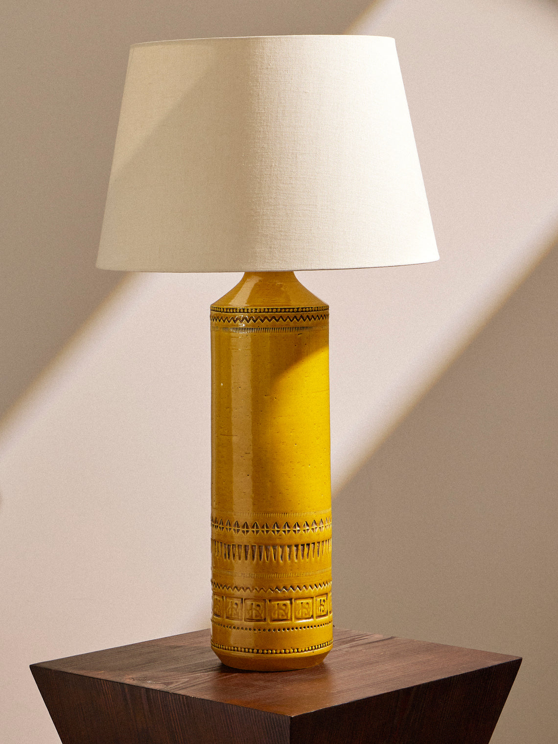 Bitossi Ceramiche - 1965 Dandelion Engraved Ceramic Table Lamp - Yellow - ABASK