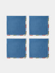 Anut Cairo - Luxor Hand-Crocheted Linen Napkins (Set of 4) - Blue - ABASK