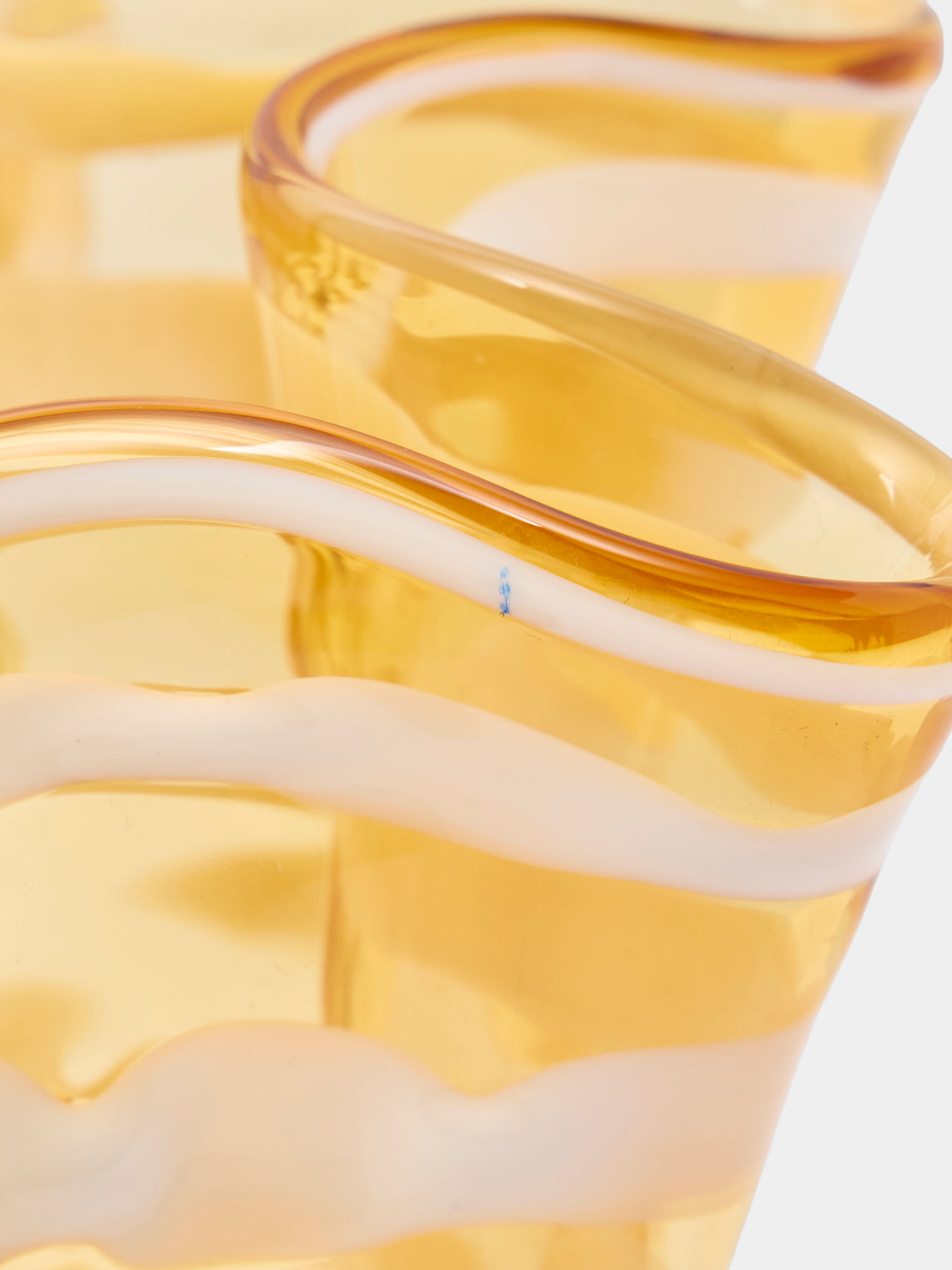 Antique and Vintage - 1980s A. Dal Borgo Murano Glass Vase (12.5in/31.5cm) - Yellow - ABASK