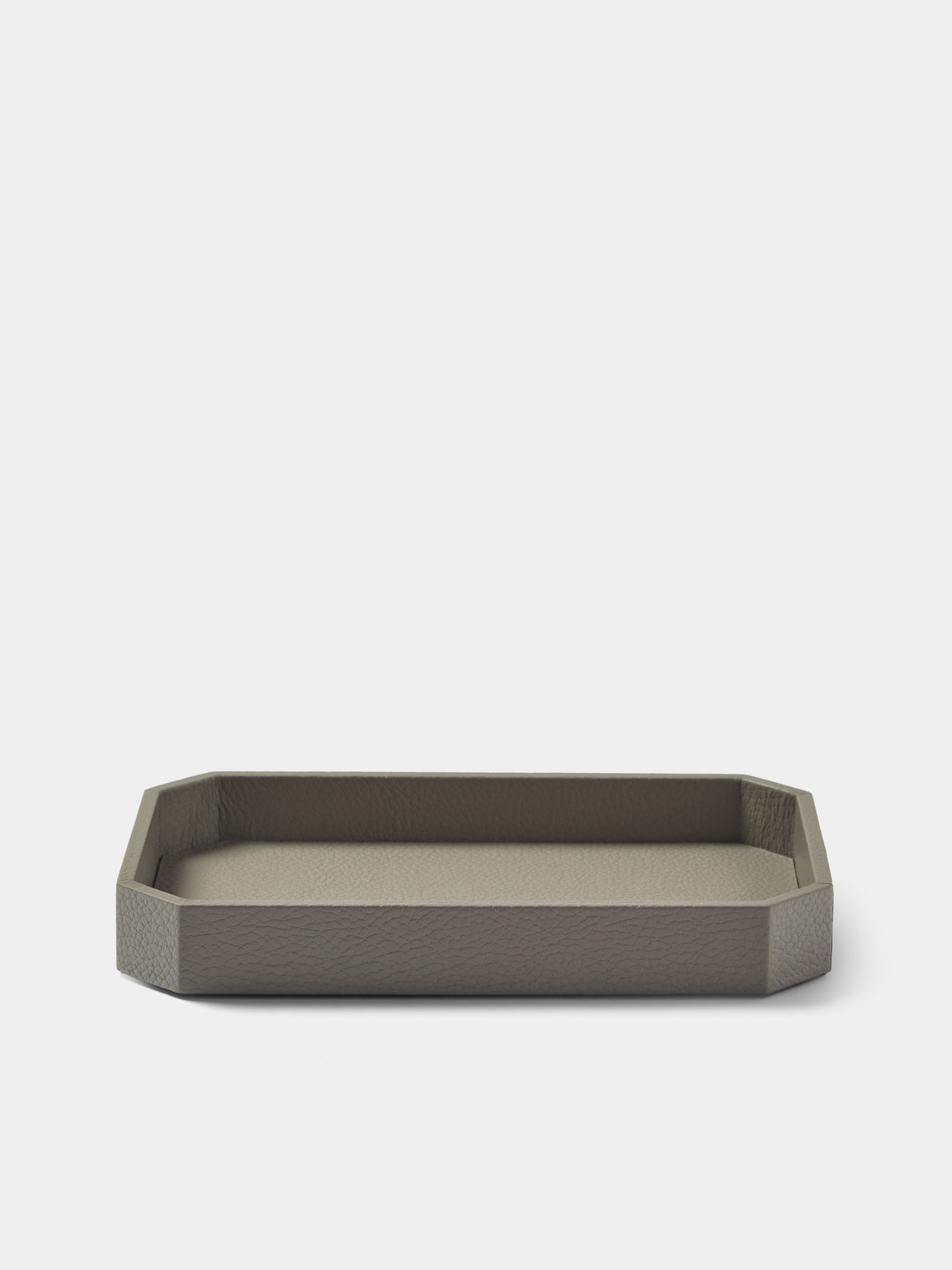 Cassigoli - Del Monte Leather Hexagonal Vide Poche (11in/28cm) - Gray - ABASK