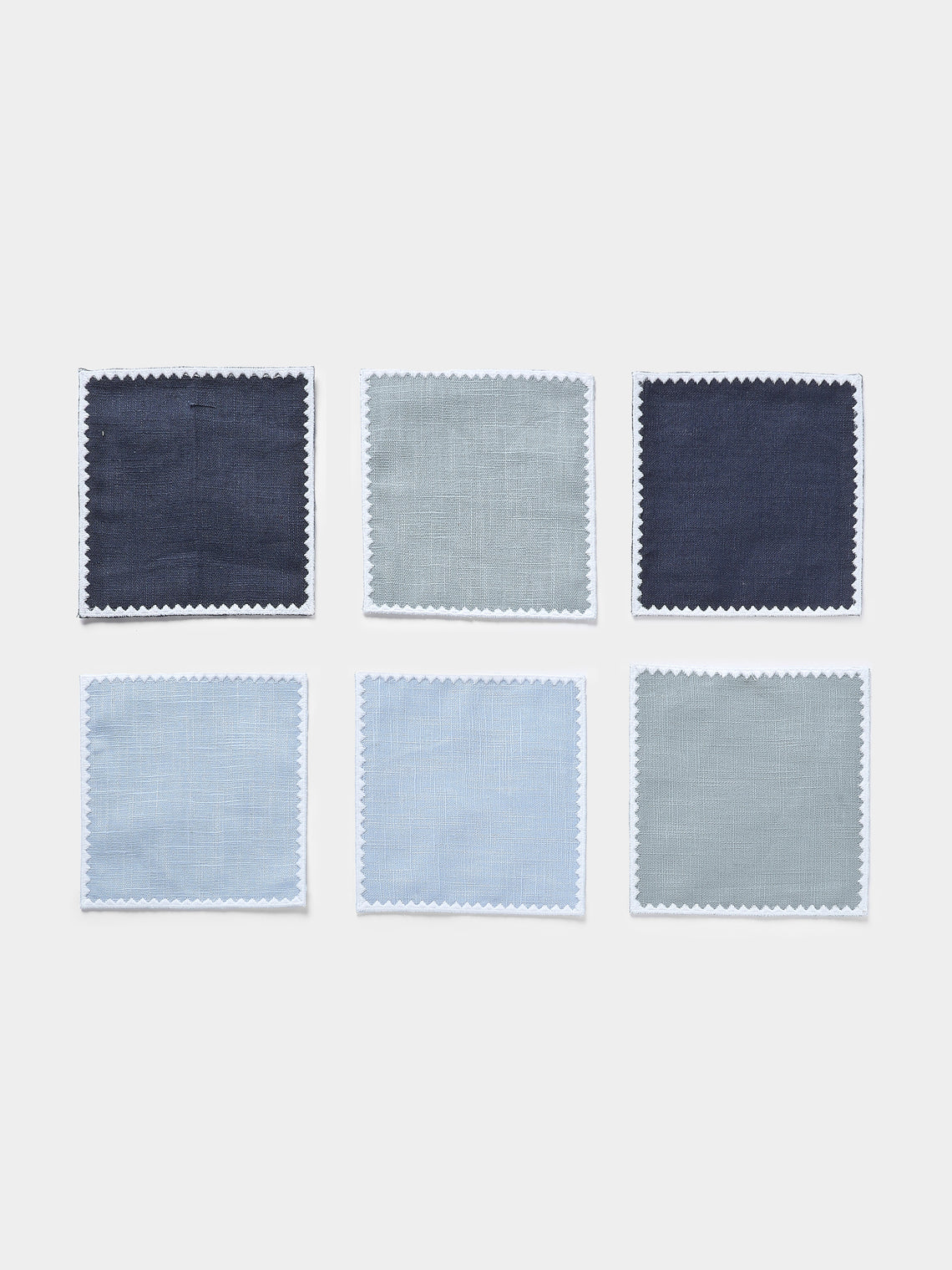 HMA | Blank Space - Ziggy Embroidered Linen Cocktail Napkins (Set of 6) - White - ABASK - 