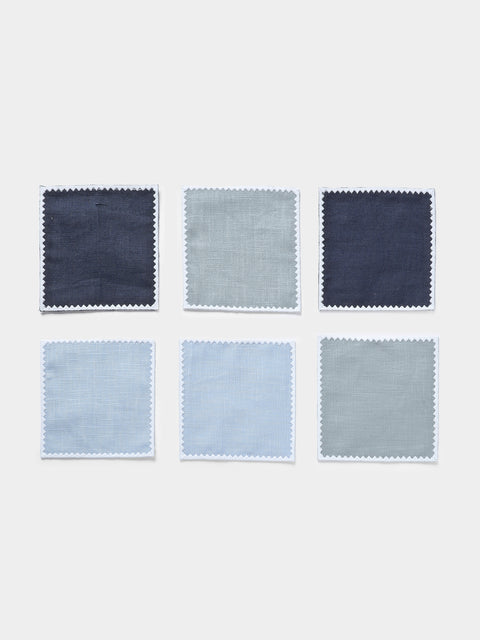 HMA | Blank Space - Ziggy Embroidered Linen Cocktail Napkins (Set of 6) - White - ABASK - 