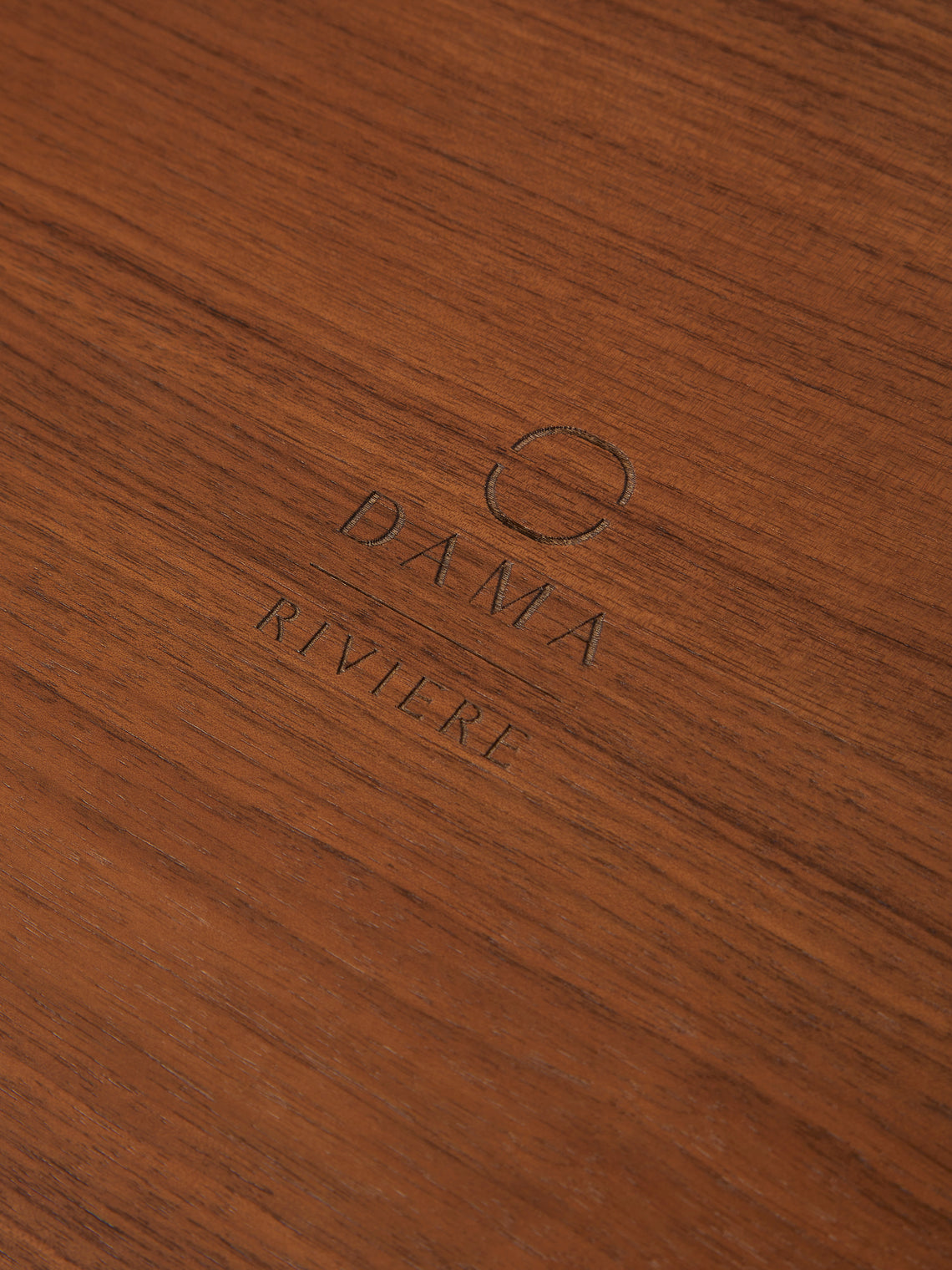 Riviere - Dama Walnut and Leather Round Tray (25in/64cm) - Brown - ABASK