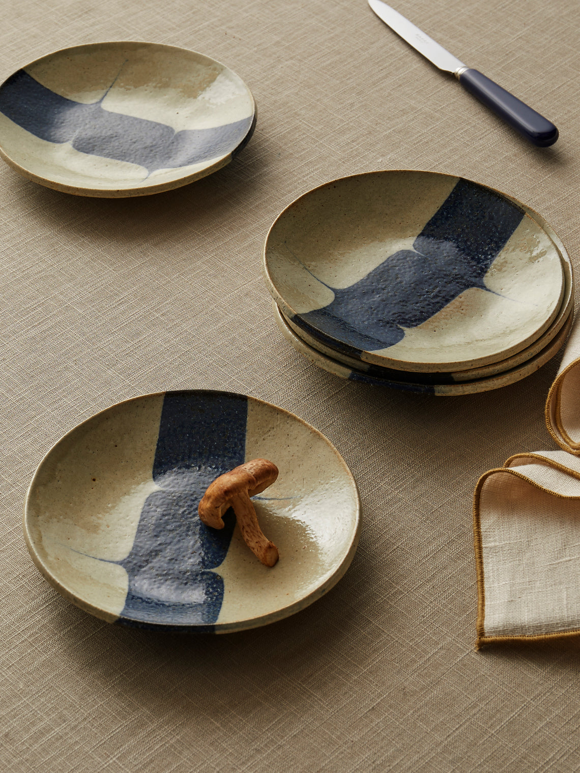 Makidani-gama - No. 2 Nerikomi Ceramic Plates – 6in/15cm (Set of 5) - Multiple - ABASK