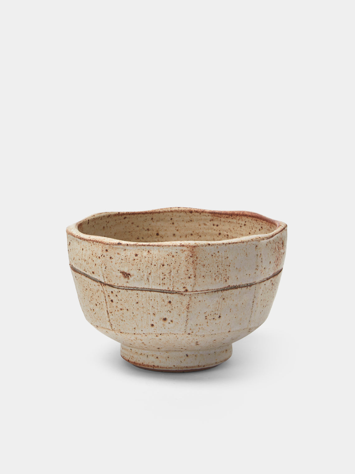 Adam Ross - Hand-Thrown Ceramic Faceted Bowls (Set of 4) - Beige - ABASK