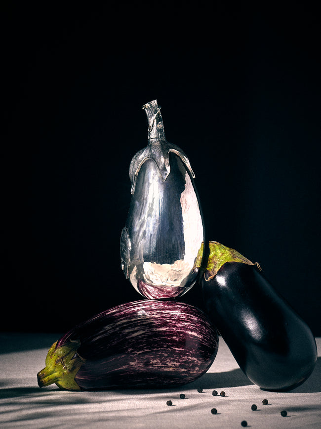 Silver - Eggplant Sterling Silver Pepper Mill - Silver - ABASK