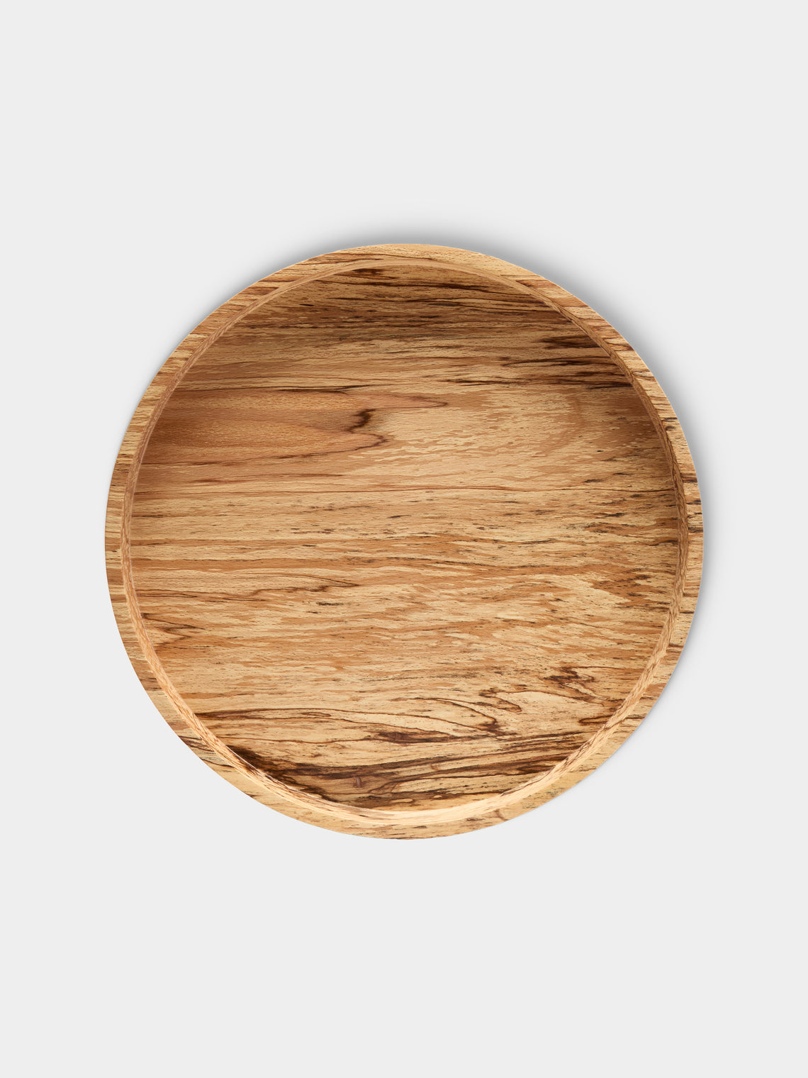 Bird & Branch - Hand-Turned Spalted Beech Service Tray (17.5in/44cm) - Natural - ABASK