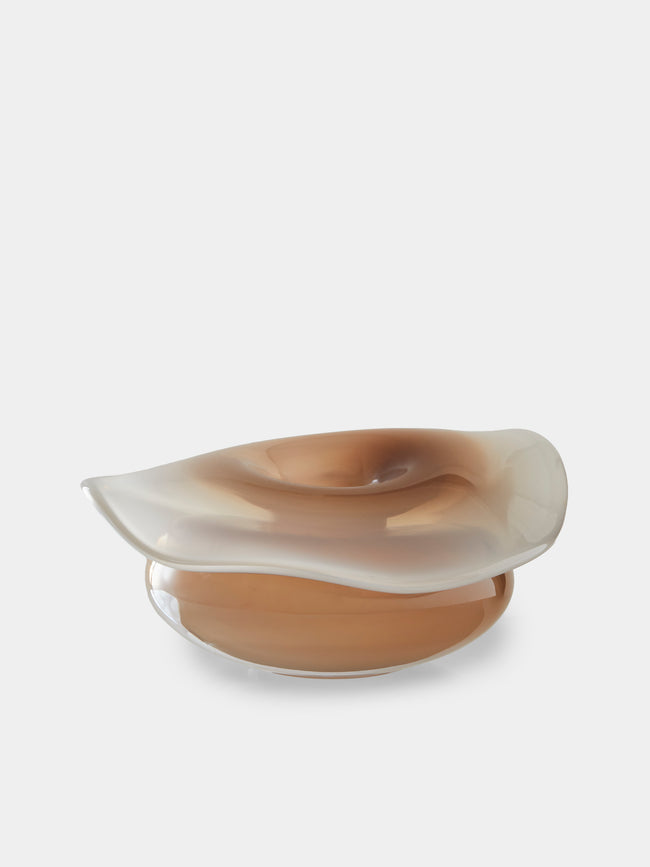 Oog Objects - 16 Hand-Blown Glass Vase (9.5in/24cm) - Brown - ABASK - 