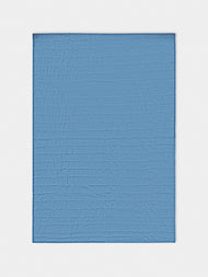 Tuck It In - Hand-Embroidered Linen Quilt (79in/2m) - Blue - ABASK - 