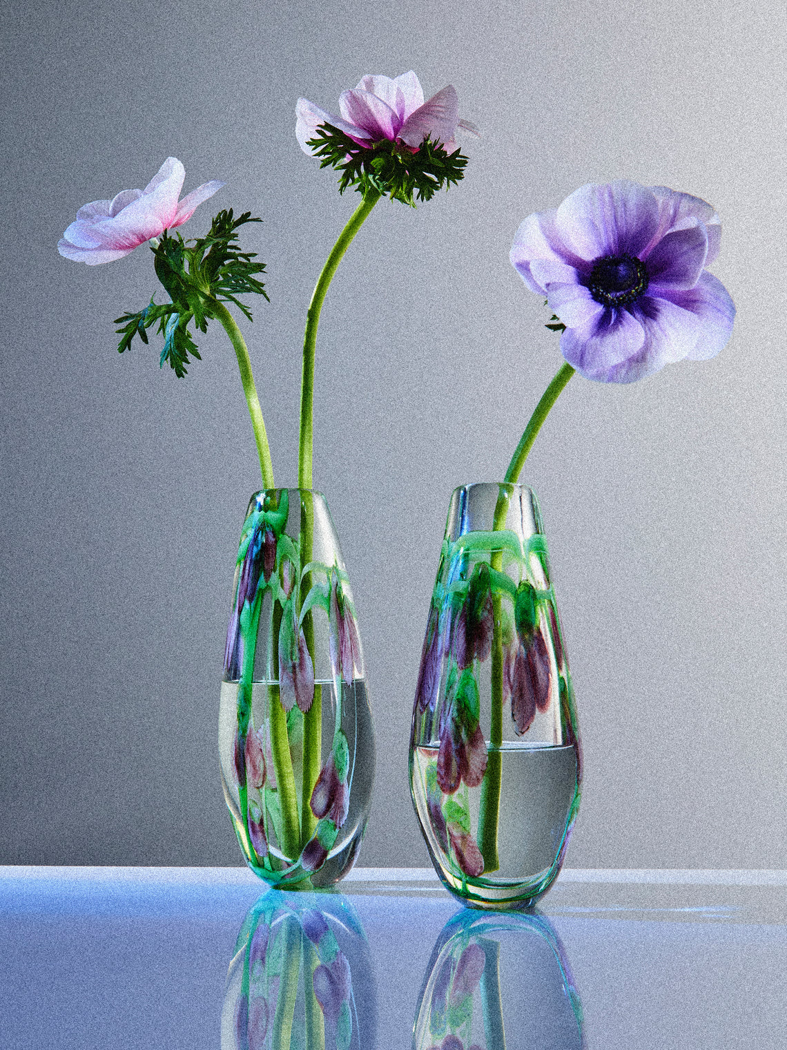 Antique and Vintage - Mid-Century Glass Bud Vases (Set of 2) - Green - ABASK