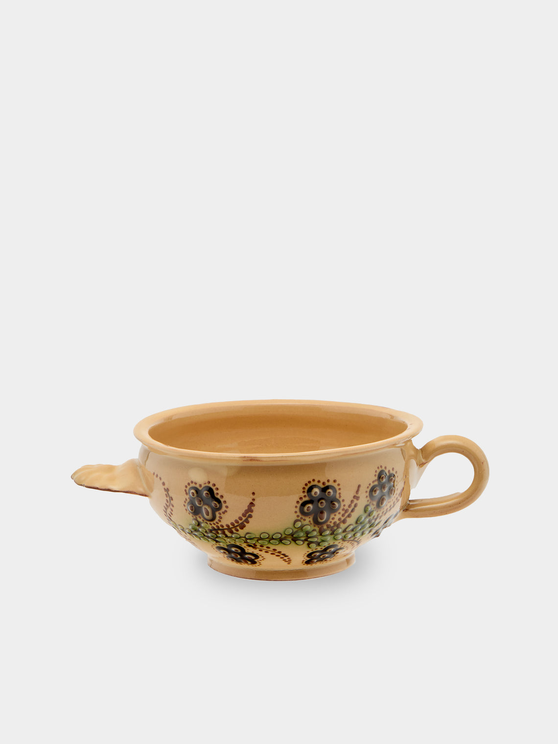 Poterie d’Évires - Flowers Hand-Painted Ceramic Soup Bowls (Set of 4) - Cream - ABASK