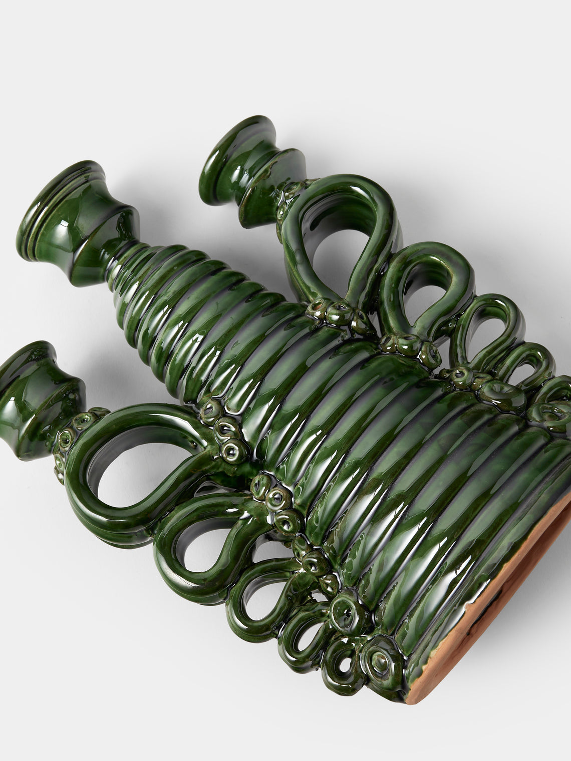 Poterie de Cliousclat - Slipware Candelabra - Green - ABASK