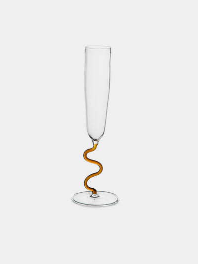 River Valadez - Hand-Blown Glass Champagne Flutes (Set of 2) - Clear - ABASK - 
