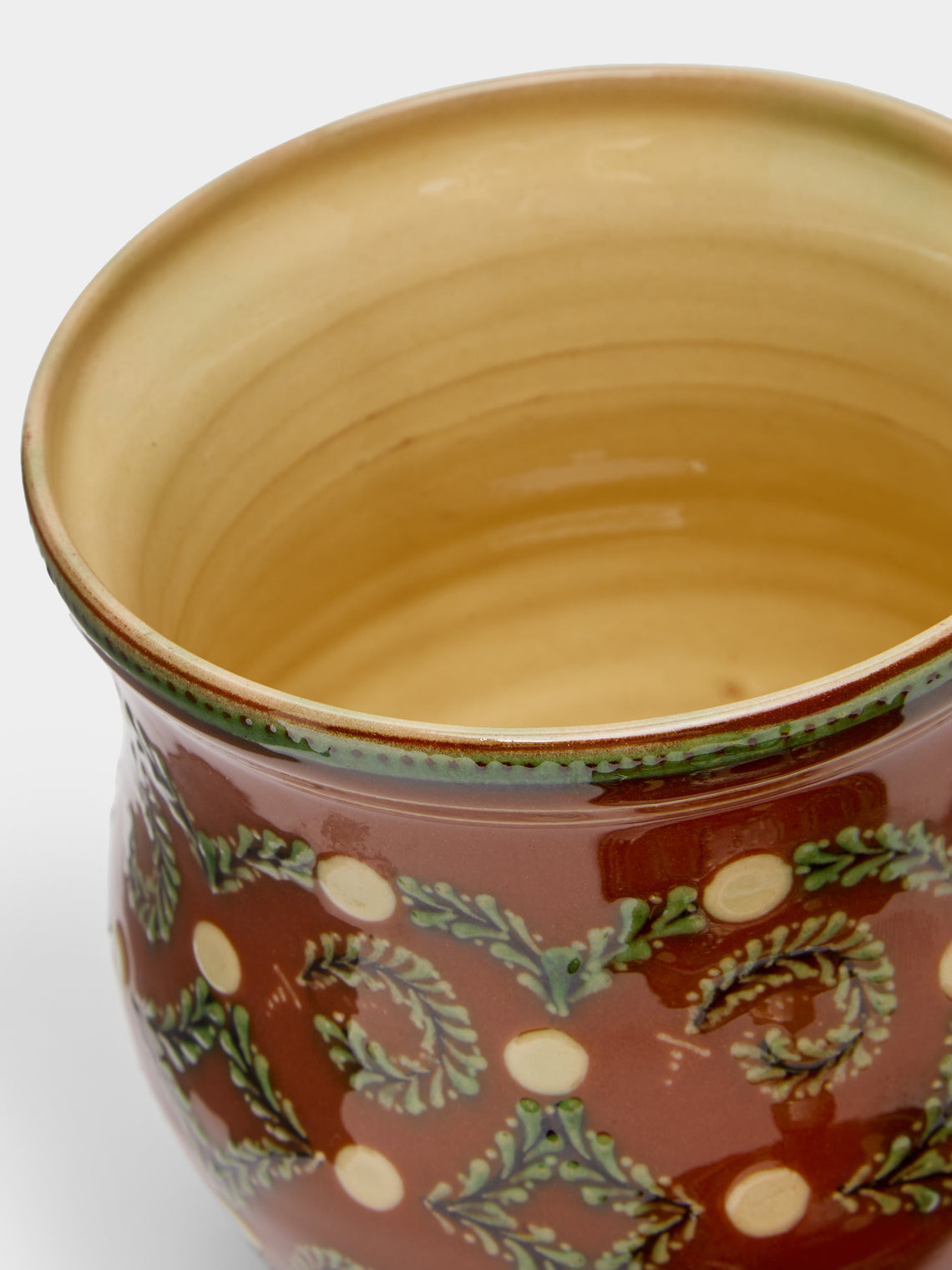 Poterie d’Évires - Flowers Hand-Painted Ceramic Rounded Jar -  - ABASK