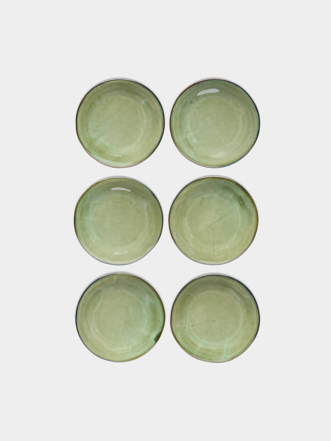 Hand-Glazed Ceramic Small Plates (Set of 6)