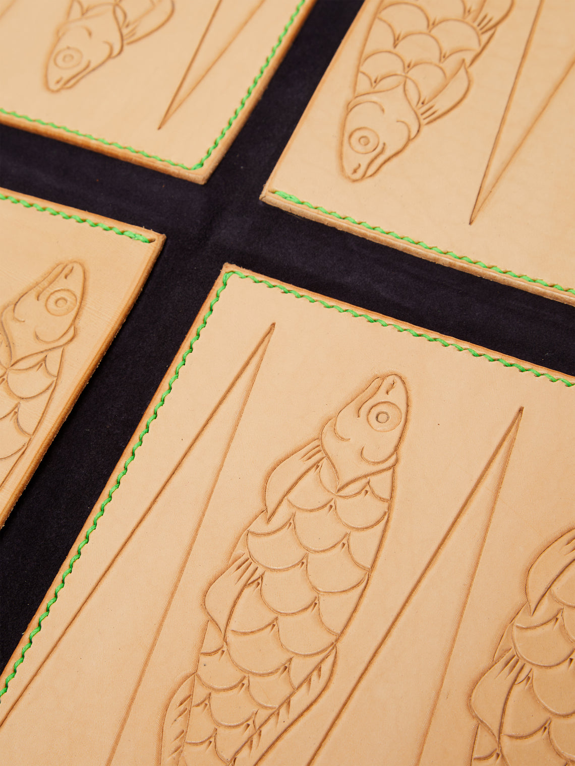 Nick Plant - Fish Leather Travel Backgammon Set -  - ABASK