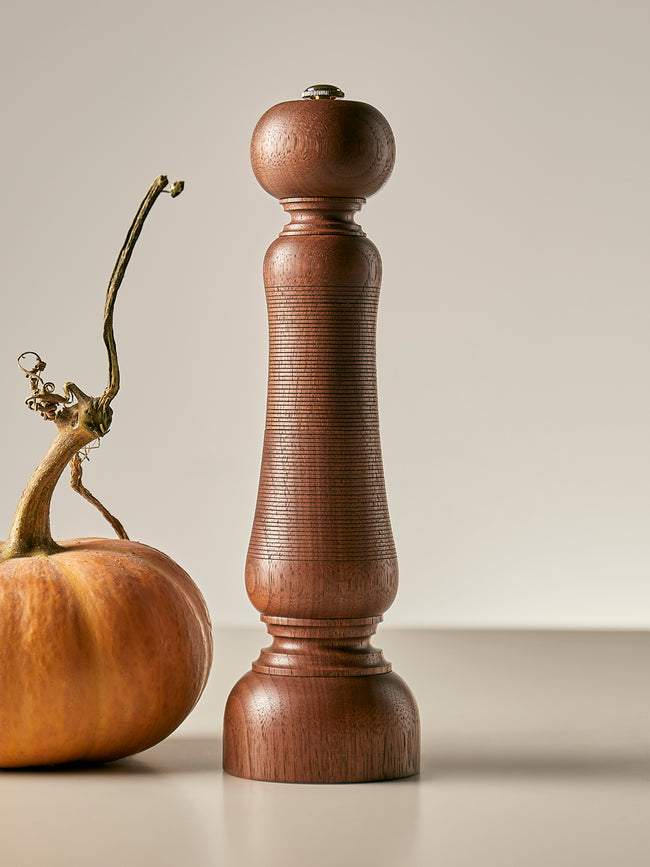 Yamani Woodworks - Hand-Turned Wood Pepper Mill (9in/23cm) - Brown - ABASK