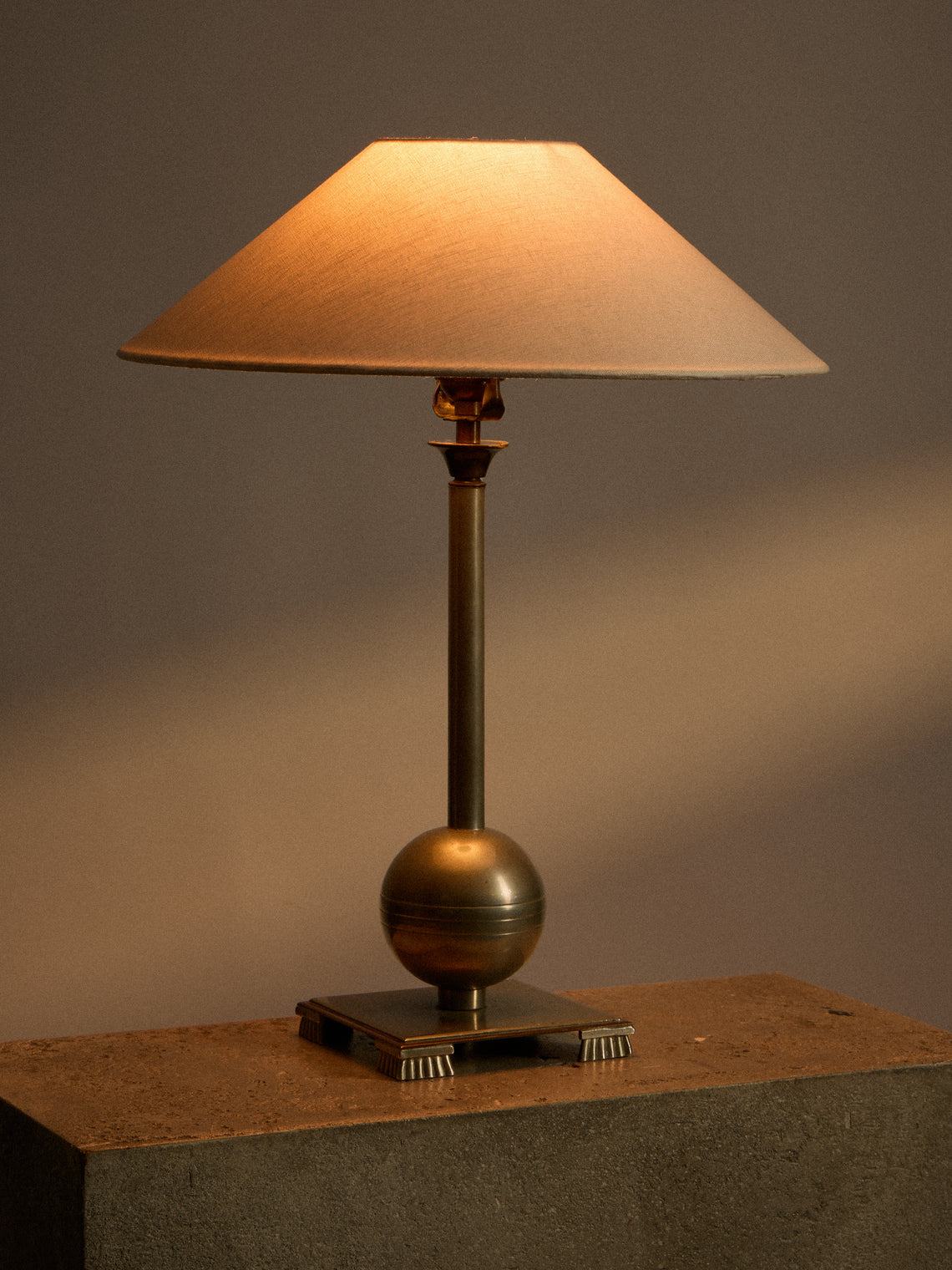 Antique and Vintage - 1930 Einar Backstrom Pewter and Brass Table Lamp - Silver - ABASK