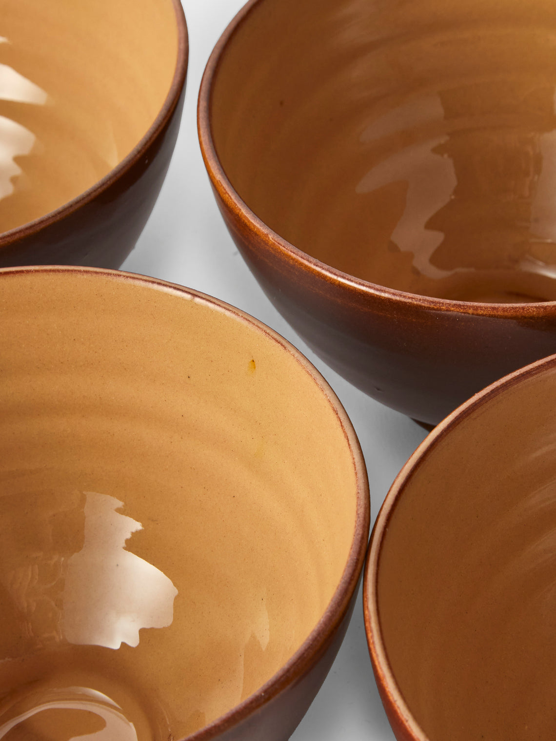 Poterie d’Évires - Cows Hand-Painted Ceramic Small Bowls (Set of 4) - Light Brown - ABASK