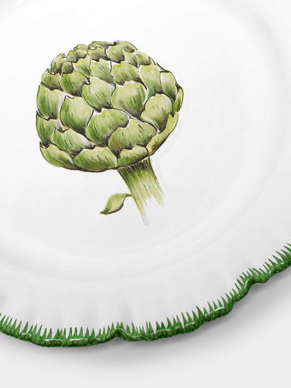 Atelier Soleil - Vegetable Garden Artichoke Hand-Painted Ceramic Side Plate -  - ABASK