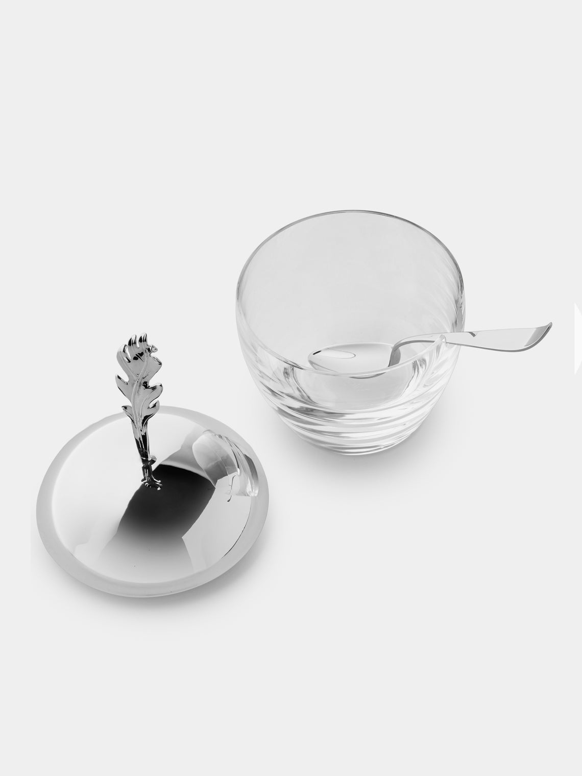Pampaloni - Oak Leaf Silver-Plated Jam Jar - Silver - ABASK