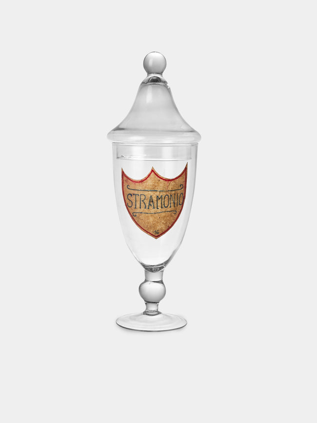 Antique and Vintage - Early-20th-Century Venetian Glass Lidded Apothecary Jar - White - ABASK - 