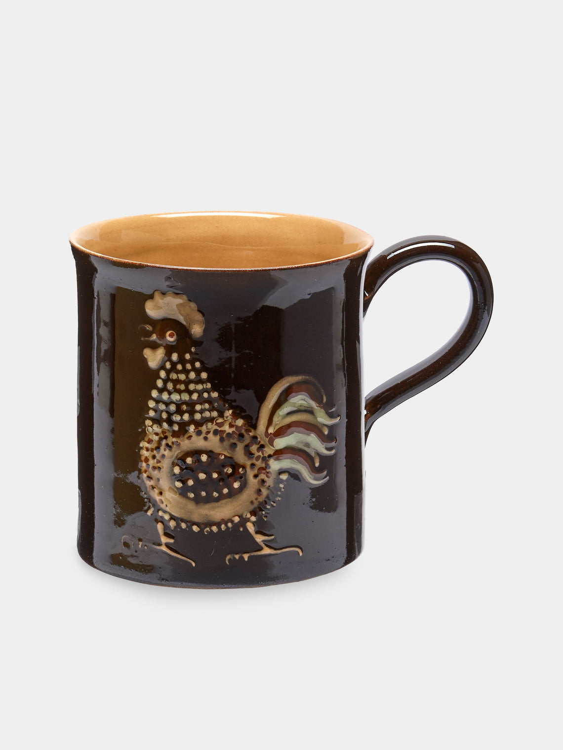 Poterie d’Évires - Animals Hand-Painted Ceramic Mugs (Set of 6) - Dark brown - ABASK