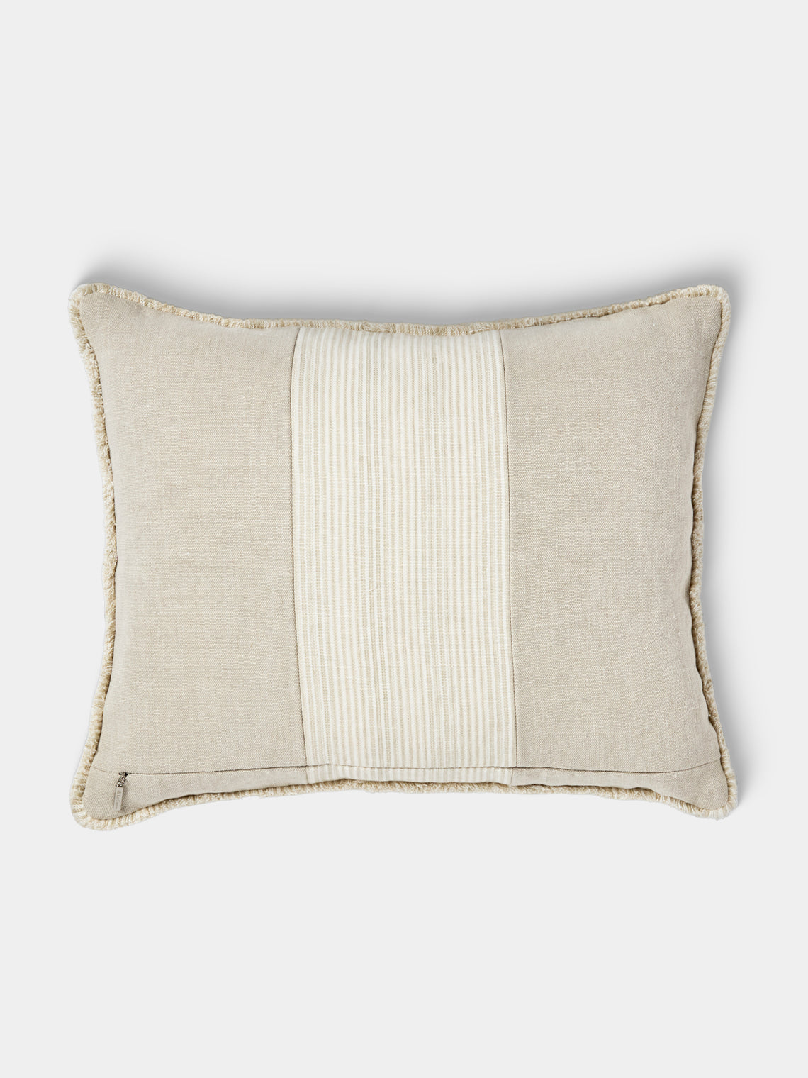 de Le Cuona - Chukka Linen Hunter-Paneled Cushion (19.5in/50cm) - Cream - ABASK