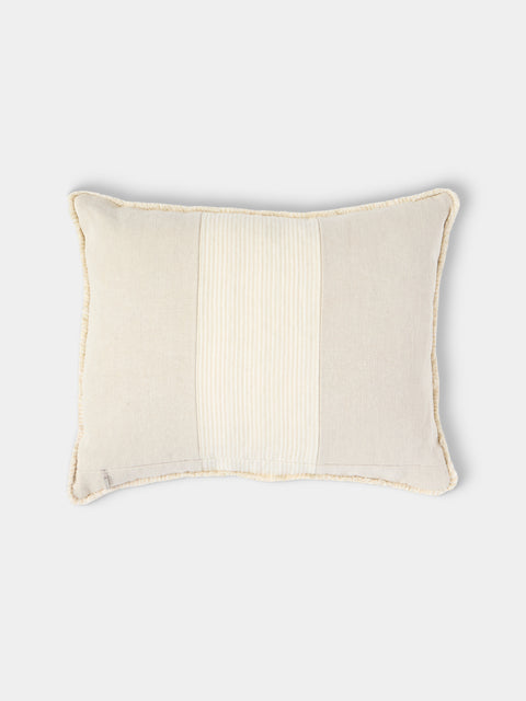de Le Cuona - Chukka Linen Hunter-Paneled Cushion (19.5in/50cm) - Ivory - ABASK - 