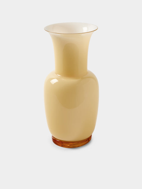 Venini - Opalino Hand-Blown Murano Glass Vase (14in/36cm) - Yellow - ABASK - 