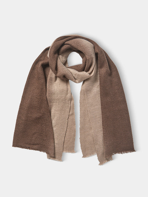 Me & K - Cashmere Ombré-Border Scarf | One Size - Brown - ABASK - 