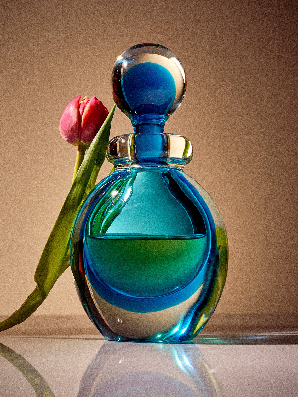 Antique and Vintage - 1940s Flavio Poli Sommerso Glass Perfume Bottle - Blue - ABASK