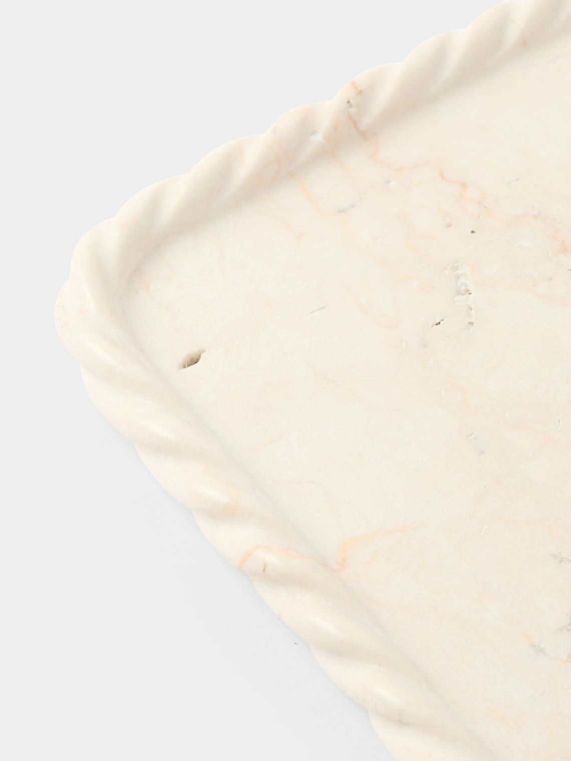 Anastasio Home - Juliet Marble Tray (9.5in/24cm) - White - ABASK
