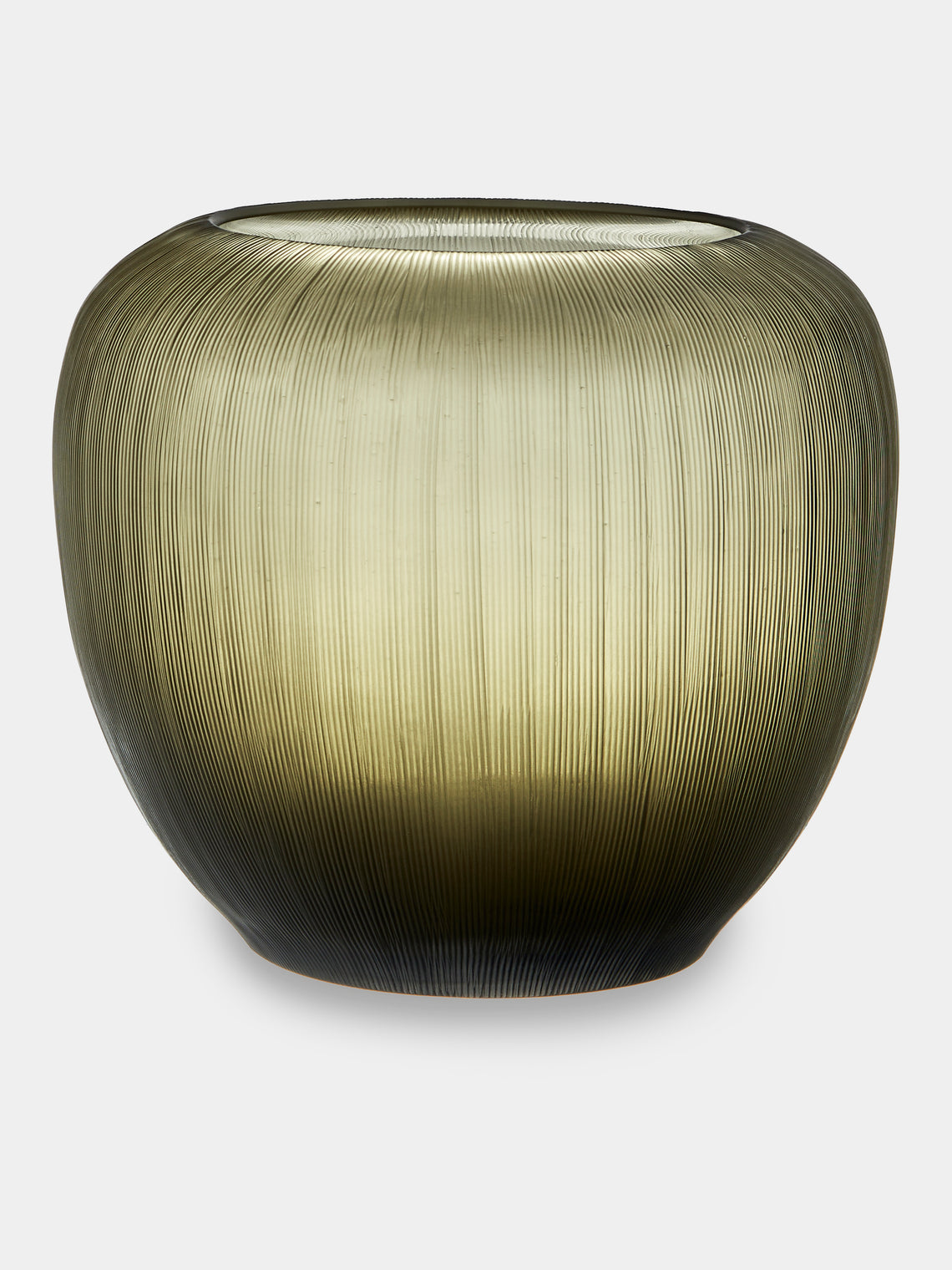 Micheluzzi Glass - Goccia Laguna Millerighe Hand-Blown Murano Glass Vase (8in/20cm) - Green - ABASK - 