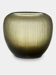 Micheluzzi Glass - Goccia Laguna Millerighe Hand-Blown Murano Glass Vase (8in/20cm) - Green - ABASK - 