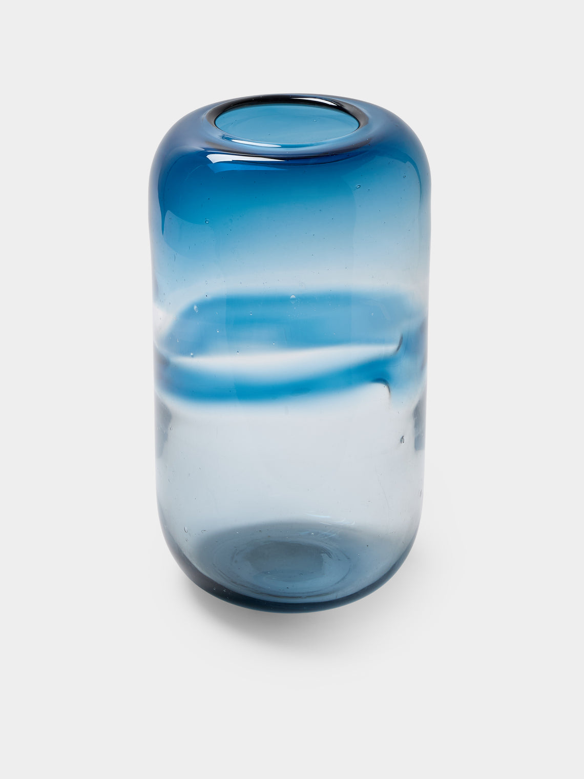 Antique and Vintage - 1980s Murano Glass Vase (13.5in/34cm) - Blue - ABASK - 