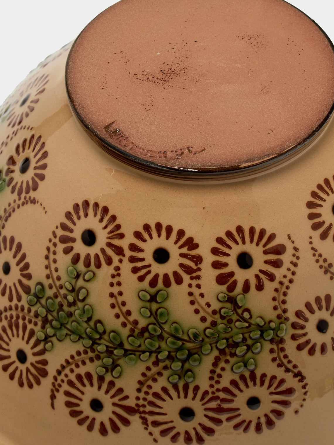 Poterie d’Évires - Flowers Hand-Painted Ceramic Petite Salad Bowl - Cream - ABASK