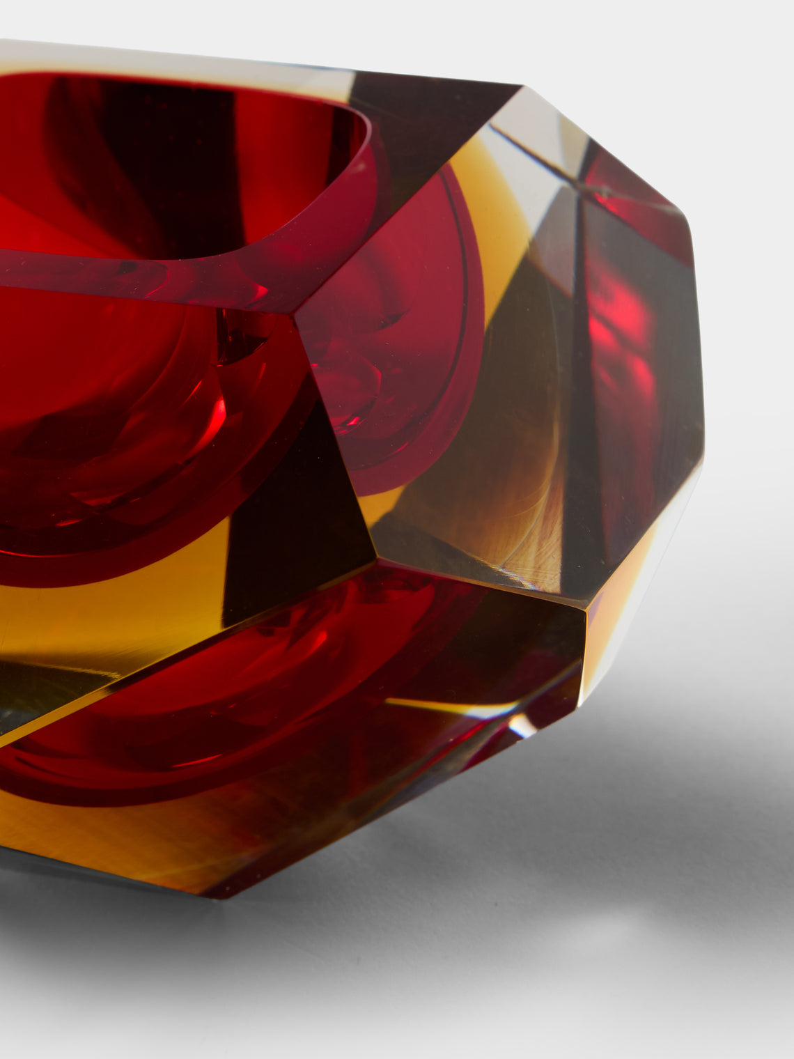 Antique and Vintage - 1970s Murano Glass Ashtray - Red - ABASK