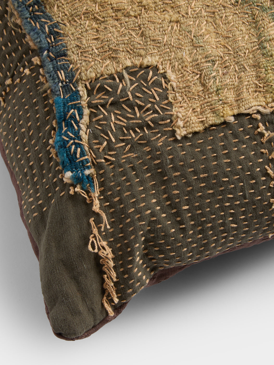 By Walid - 17th-Century Flemish Verdure Tapestry Damask Cushion (30.5in/77cm) - Multiple - ABASK