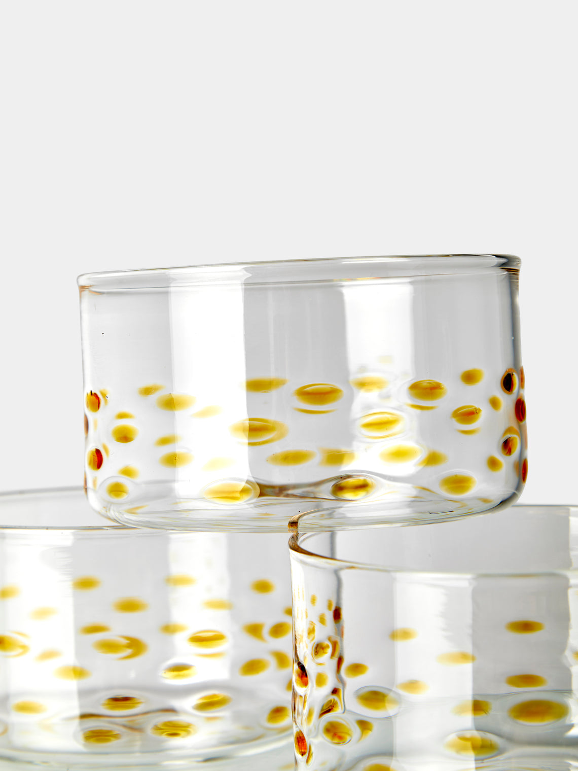 Alya Tannous - | Set of 4 | Hand-Blown Glass Dessert Bowls - Clear - ABASK