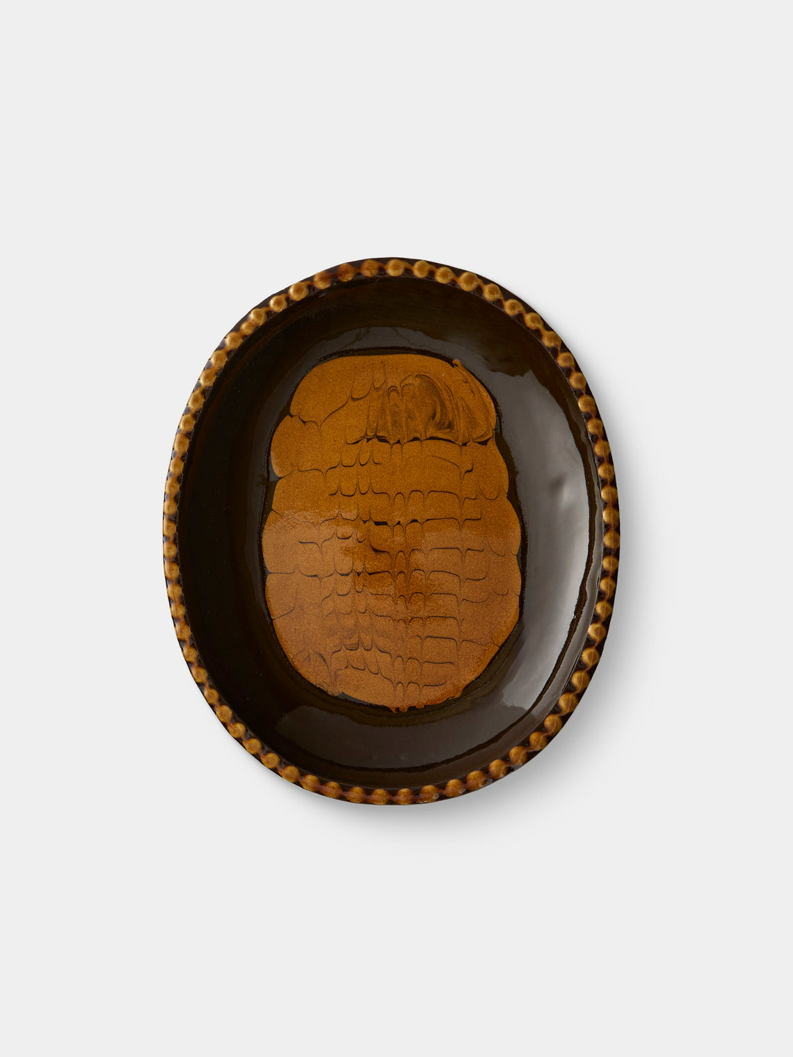 Aono Pottery - Slipware Oval Dish - Brown - ABASK - 